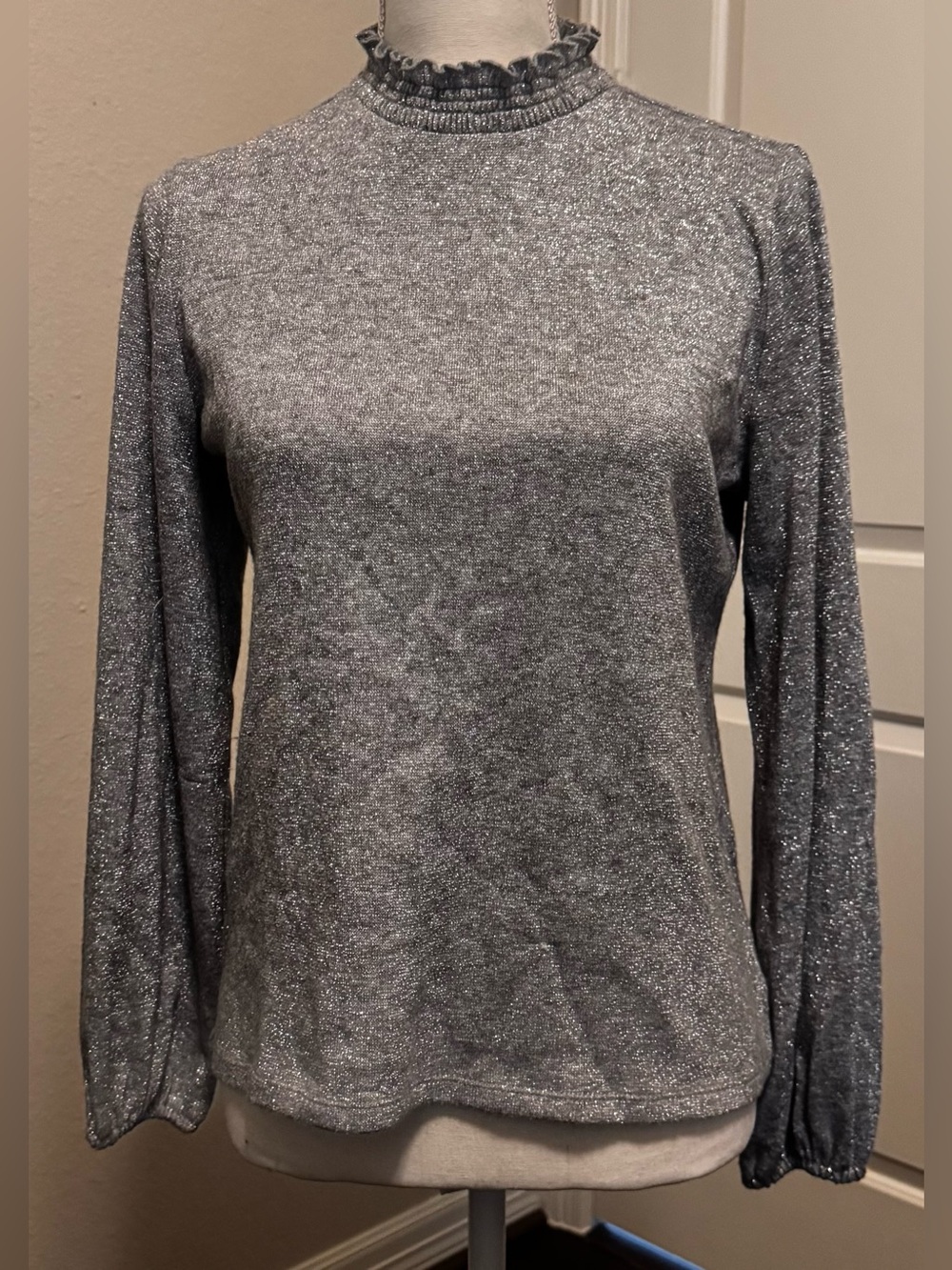 Talbots Petites Silver Blouse Size MP
